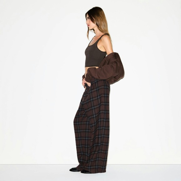 Skims FLANNEL SLEEP OVERSIZED PANT | PHOENIX PLAID Size XS - Picture 3 of 10
